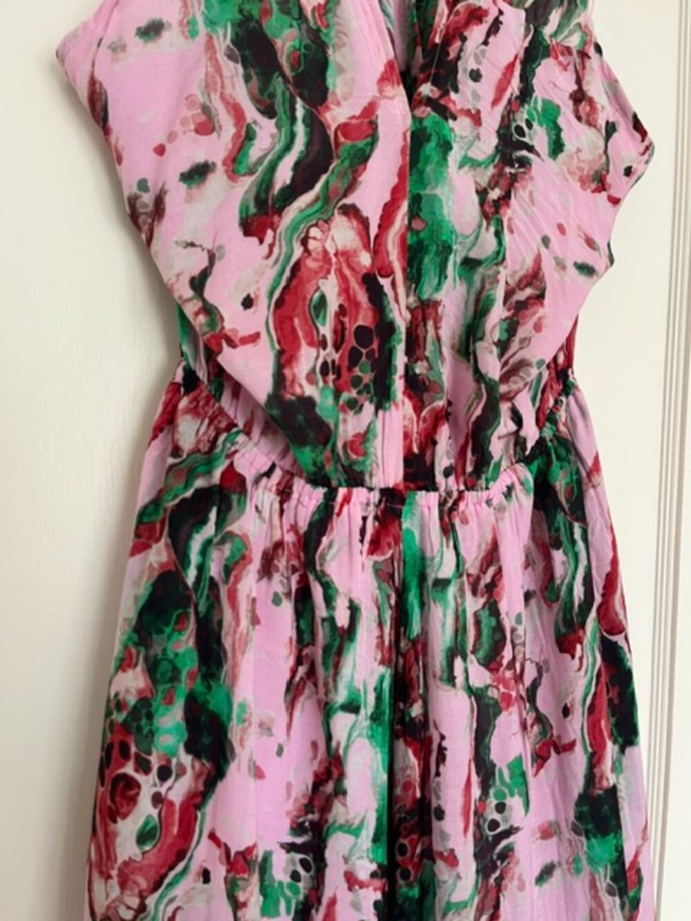 Lula Soul Halter Maxi Dress in Pink Watercolor | Size Small - Picture 4 of 12